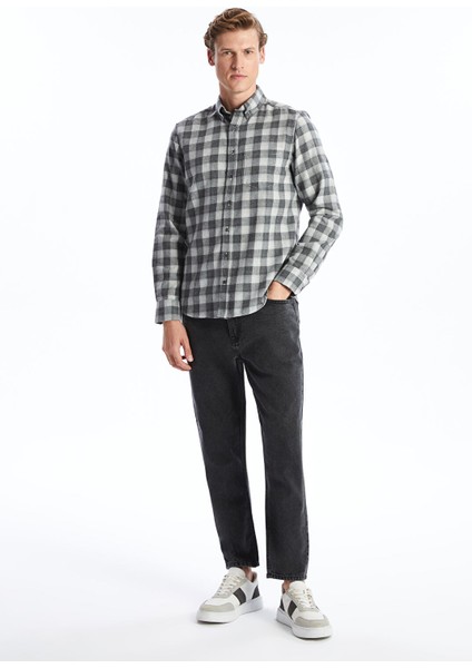 Yeni Sezon Regular Fit Uzun Kollu Ekose Gabardin Erkek Gömlek fiyatları