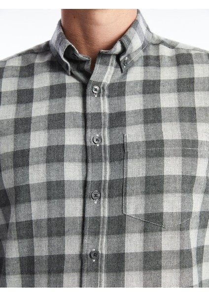 Yeni Sezon Regular Fit Uzun Kollu Ekose Gabardin Erkek Gömlek modelleri