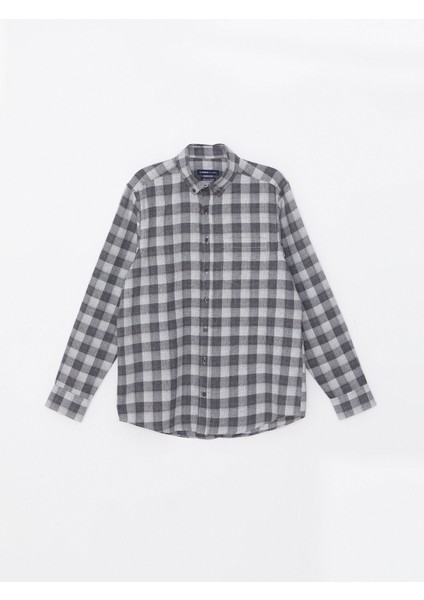 Yeni Sezon Regular Fit Uzun Kollu Ekose Gabardin Erkek Gömlek indirimleri