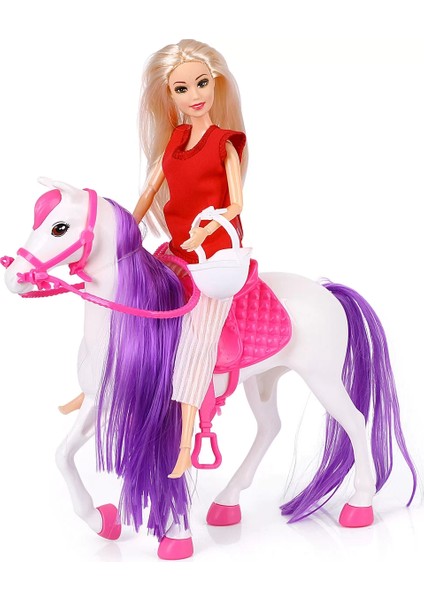 Jasmine Atlı Bebek Beyaz-Pembe