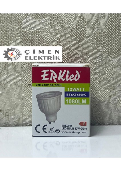Erkled Erk 2094 GU10 Lensli Ampül 12W 6500K Beyaz Işık