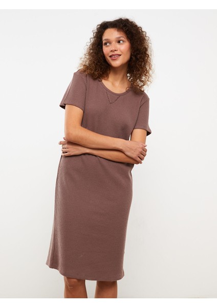 Yeni Sezon Bisiklet Yaka Kadın Gecelik