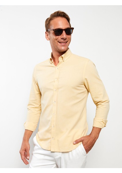 Yeni Sezon Slim Fit Uzun Kollu Oxford Erkek Gömlek