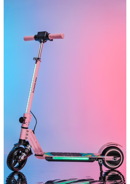 Mini Bonito Çocuk Katlanabilir, LED Işıklı, Amortisörlü Elektrikli Scooter – Ayarlanabilir Direksiyonlu!”(Dizlik ve Dirseklik Hediyedir)
