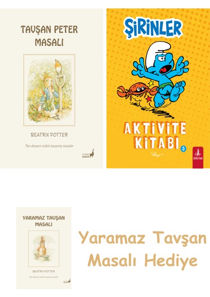 Beatrix Potter 1 - Tavşan Peter Masalı + Şirinler - Aktivite Kitabı 3 + Yaramaz Tavşan Masalı