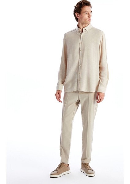 Yeni Sezon Regular Fit Uzun Kollu Armürlü Erkek Gömlek fiyatları