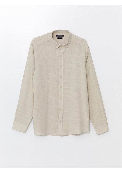 Yeni Sezon Regular Fit Uzun Kollu Armürlü Erkek Gömlek indirimleri