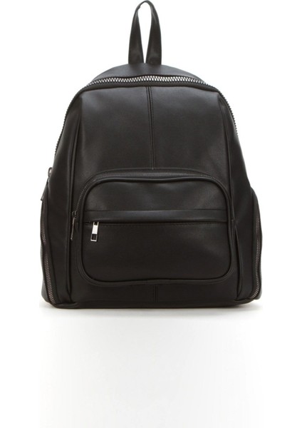 Kadın Vegan Deri Sırt Çantası - Siyah - NEWPOLO359 fırsatları