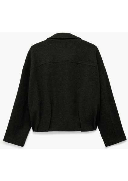 Kadın Koton x Sibil Çetinkaya - Uzun Kollu Fermuarlı Oversize Kaşe Bomber Ceket 6WAK20379EW indirimleri