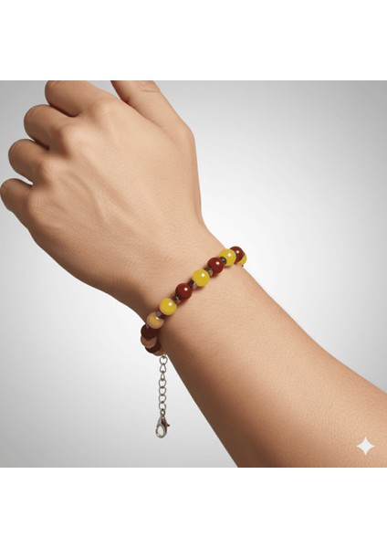 Gümüş Renk Metal Zincirli Küre Kesim Sarı Kırmızı Jade Akik Hematit Doğaltaş Erkek Taraftar Bileklik modelleri