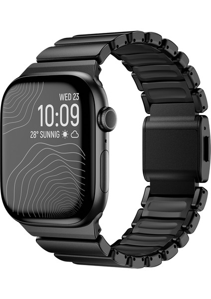 Apple Watch 10 46MM Mkst KRD-149 Titanyum Silikon Kordon - Siyah