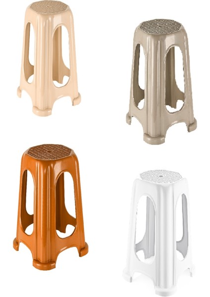 Holiday Hasir Desenli Tabure Kahverengi (45X38X38)