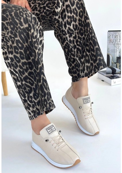 Lvsqvr Fiert Bej Cilt Bağcıklı Spor Ayakkabı (Numara: 37)