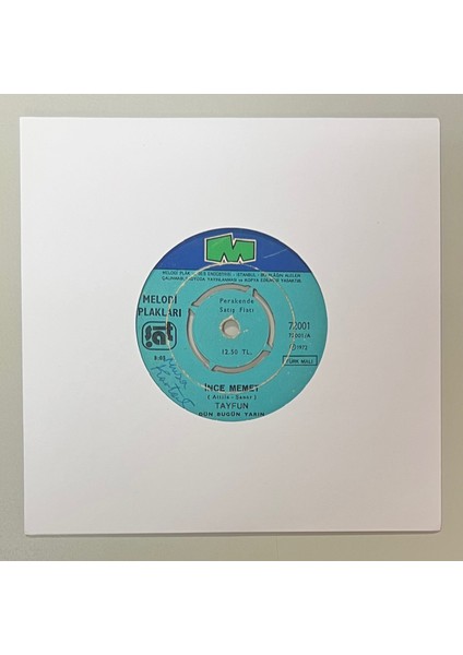 Dün Bugün Yarın Tayfun Ince Memet - Iki Çift Laf 45 Lik Plak (Orjinal Dönem Baskı Plak)