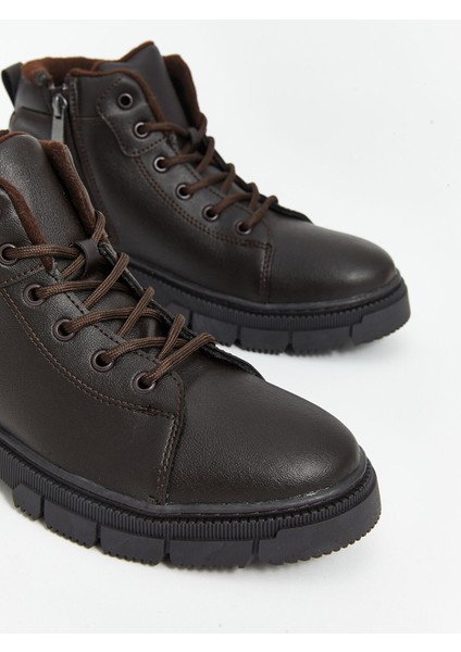 Yeni Sezon Deri Görünümlü Bağcıklı Erkek Bot modelleri