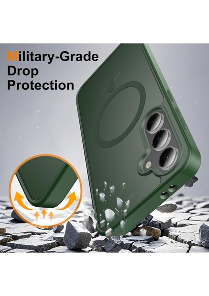 Samsung Galaxy S25 Uyumlu Kamera Lens+Ekran Koruyucu Magsafe Şarj Destekli Iz Tutmaz Mat Kapak modelleri