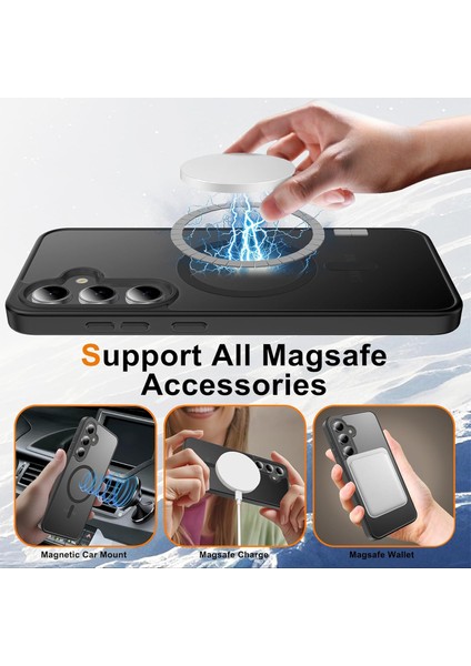 Samsung Galaxy S25 Fe Uyumlu Kamera Lens+Ekran Koruyucu Magsafe Şarj Destekli Iz Tutmaz Mat Kapak fiyatları