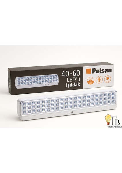 40/60 Led’li Şarjlı Işıldak 8 Saat Kesintisiz Işık Taşınabilir Acil Durum Lambası – IP20