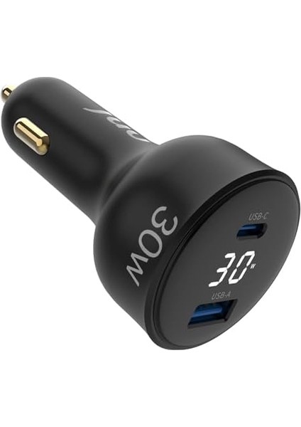 30W LED Ekranlı Type-C + Usb-A Araç Şarj Aleti & & Tablet Araç Içi Şarj Cihazı fiyatları