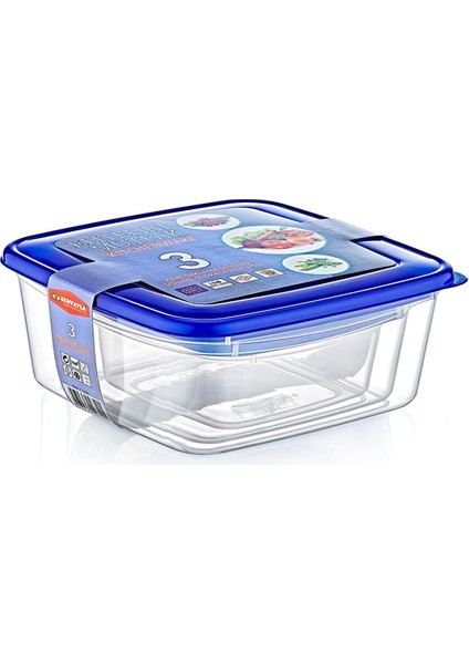 3'lü Kare Saklama Kabı Seti