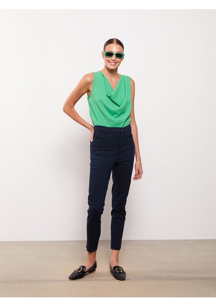 Yeni Sezon Dar Fit Düz Cep Detaylı Gabardin Kadın Pantolon fiyatları