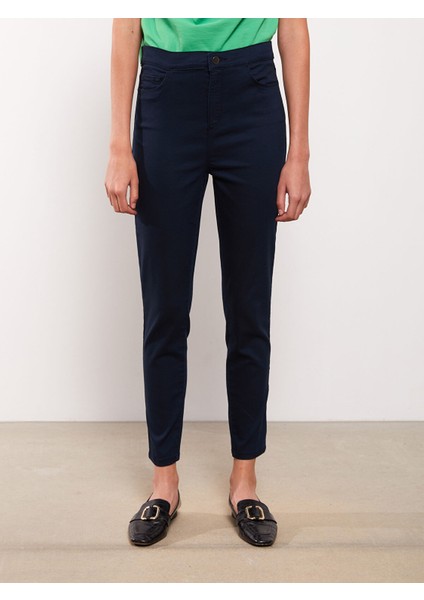 Yeni Sezon Dar Fit Düz Cep Detaylı Gabardin Kadın Pantolon fırsatları