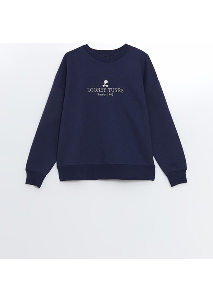 Yeni Sezon Tweety Nakışlı Oversize Kadın Kalın Sweatshirt fırsatları