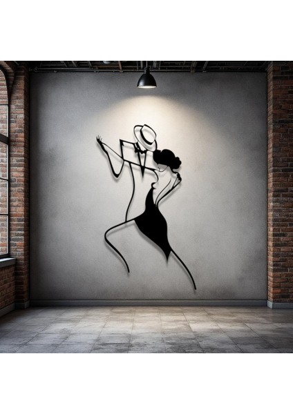 Dans Eden Çift Metal Duvar Dekoru – Modern Soyut Aşk Figürü Ev Aksesuarı