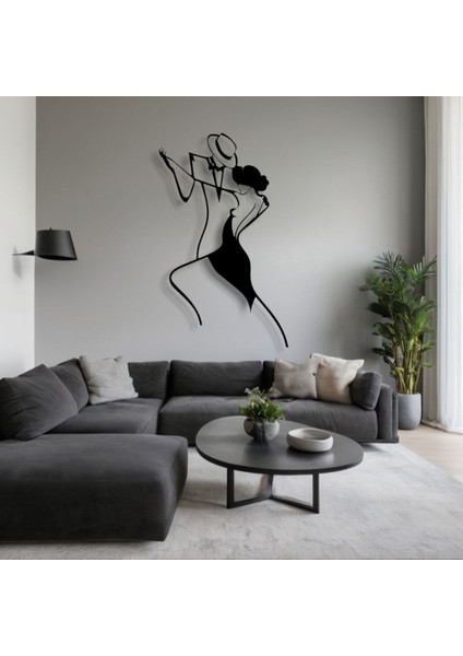 Dans Eden Çift Metal Duvar Dekoru – Modern Soyut Aşk Figürü Ev Aksesuarı modelleri