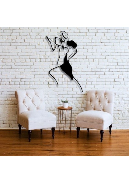 Dans Eden Çift Metal Duvar Dekoru – Modern Soyut Aşk Figürü Ev Aksesuarı