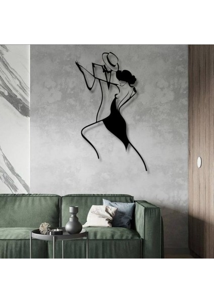 Dans Eden Çift Metal Duvar Dekoru – Modern Soyut Aşk Figürü Ev Aksesuarı