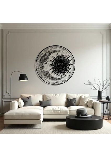 Metal Güneş Ay Duvar Dekoru – Modern Minimalist Metal Tablo Salon Antre Ofis Ev Dekorasyon indirimleri