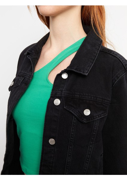 Yeni Sezon Gömlek Yaka Kadın Jean Ceket fırsatları