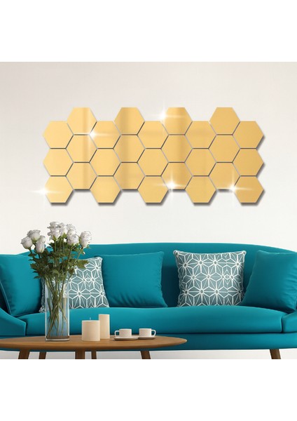 Yapışkanlı Akrilik Gold Ayna Seti 12 Adet fiyatları