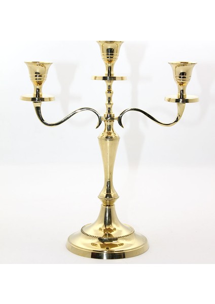 Pirinç 3'lü Şamdan Model 1