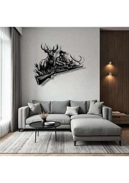 Avcı ve Geyik Temalı Metal Duvar Dekoru – Doğanın Gücünü Yansıtan Sanatsal Tasarım modelleri