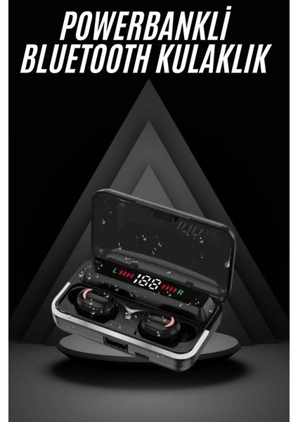 Bluetooth Kulaklık Dijital Şarj Göstergeli Powerbankli Bass Özellikli Kablosuz Kulakiçi 5.1 Mikrofonlu