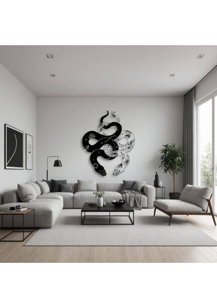 Metal Yılan Duvar Dekoru – Modern Mistik Duvar Tablosu Ev Ofis Dekorasyon Tasarım fırsatları