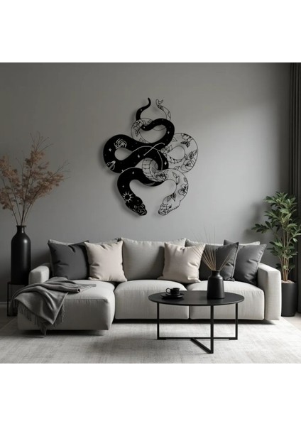 Metal Yılan Duvar Dekoru – Modern Mistik Duvar Tablosu Ev Ofis Dekorasyon Tasarım indirimleri