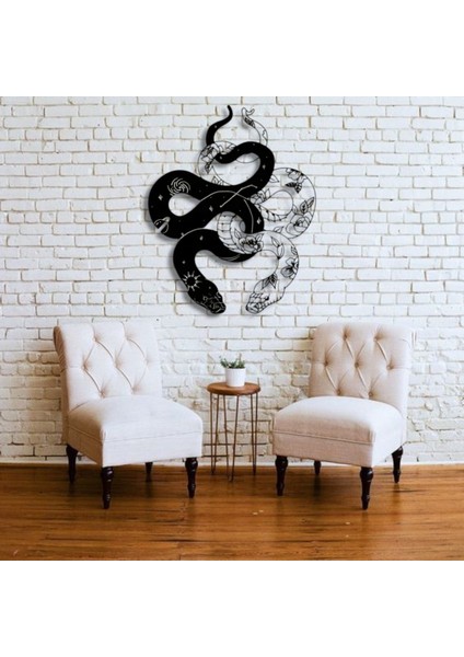Metal Yılan Duvar Dekoru – Modern Mistik Duvar Tablosu Ev Ofis Dekorasyon Tasarım