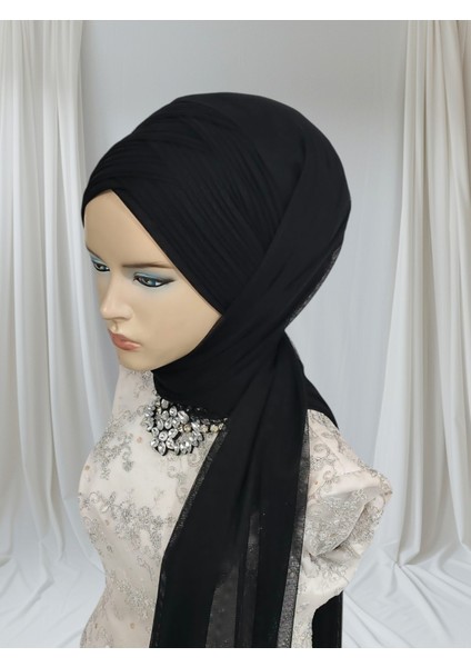 Siyah Sevda Şal Hazır Türban Hazır Şal Hazır Duvak fırsatları