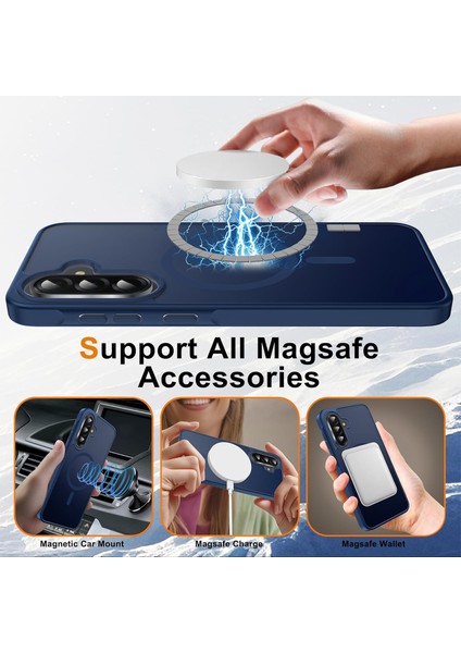 Samsung Galaxy A56 Uyumlu Kamera Lens+Ekran Koruyucu Magsafe Şarj Destekli Iz Tutmaz Mat Kapak fiyatları