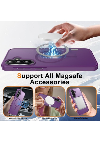 Samsung Galaxy A36 Uyumlu Kamera Lens+Ekran Koruyucu Magsafe Şarj Destekli Iz Tutmaz Mat Kapak fiyatları