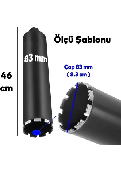 Elmas Karot Ucu 83 mm Shun Beton Zemin Duvar Delme Delik Açma Panç Aparat Uç Deprem Numune Al Test indirimleri