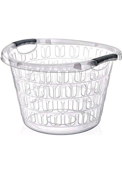Erkoç Çamaşır Sepeti Yuvarlak Şeffaf E-293