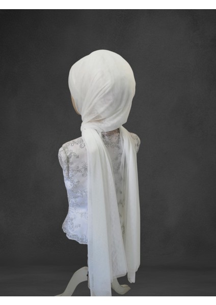 Kırık Beyaz Sevda Model Hazır Türban Hazır Şal Abiye Şal modelleri