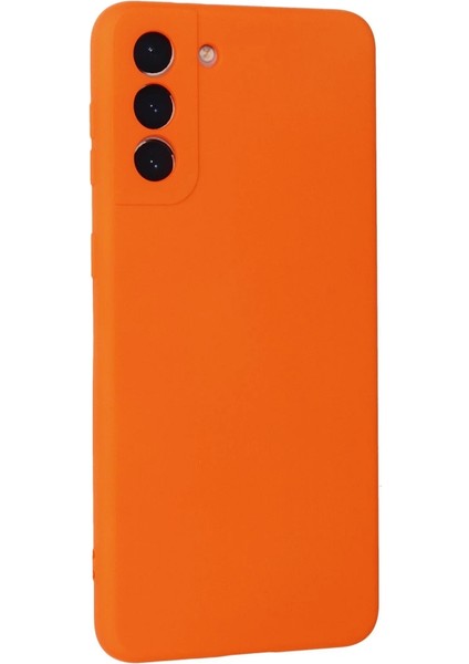 Samsung Galaxy S21 Plus Kılıf Nano Içi Kadife Silikon - Turuncu modelleri