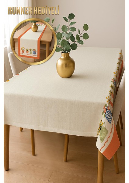 Şık Dokulu Leke Tutmaz Masa Örtüsü MSRT006