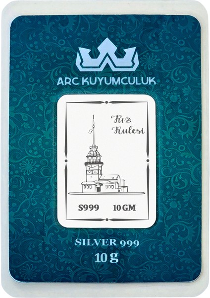 Hediyeye Özel 10 Gram 999 Ayar Gümüş ile Tasarlanmış Kız Kulesi Temalı Gümüş KÜLÇESI-674
