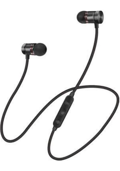 Sports Mıknatıslı Siyah Bluetooth Kulaklık Kablolu Uzun Pil Ömrü fırsatları